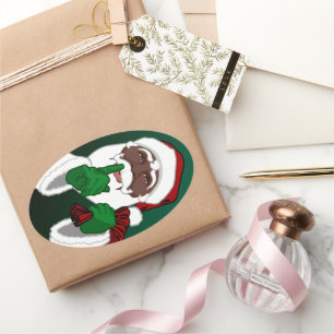 Black Santa Christmas Sticker Santa Clause Sticker