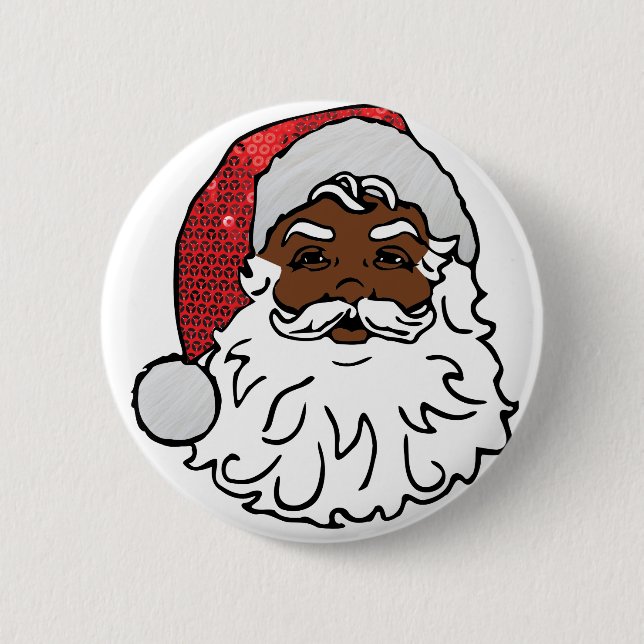 black Santa Claus 6 Cm Round Badge (Front)