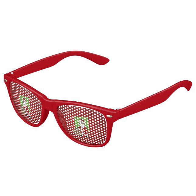 Black Santa Claus Cartoon Kids Sunglasses (Angled)