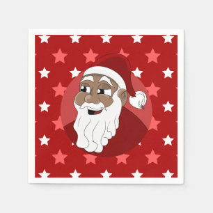 Black Santa Claus Cartoon Napkin
