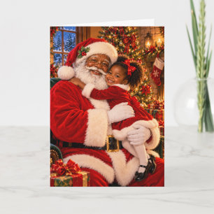 Black Santa Claus Christmas Card