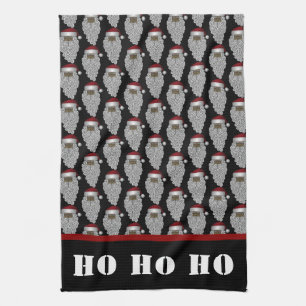 Black Santa Claus Christmas Holiday Tea Towel