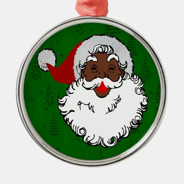 black santa claus christmas metal tree decoration (Front)