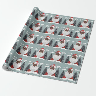 Black Santa Claus Christmas  Wrapping Paper