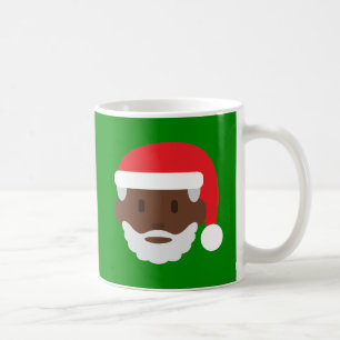 black santa claus emoji coffee mug