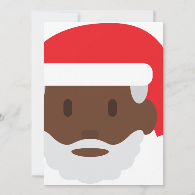 black santa claus emoji holiday card (Front)