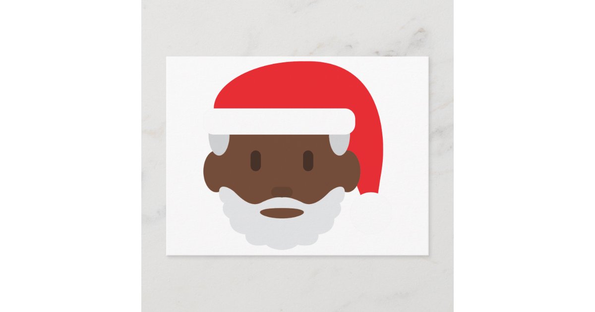 black santa claus emoji holiday postcard | Zazzle.co.uk