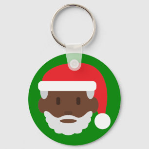 black santa claus emoji key ring