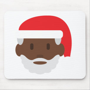 black santa claus emoji mouse mat