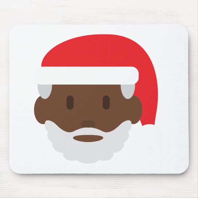 black santa claus emoji mouse mat (Front)