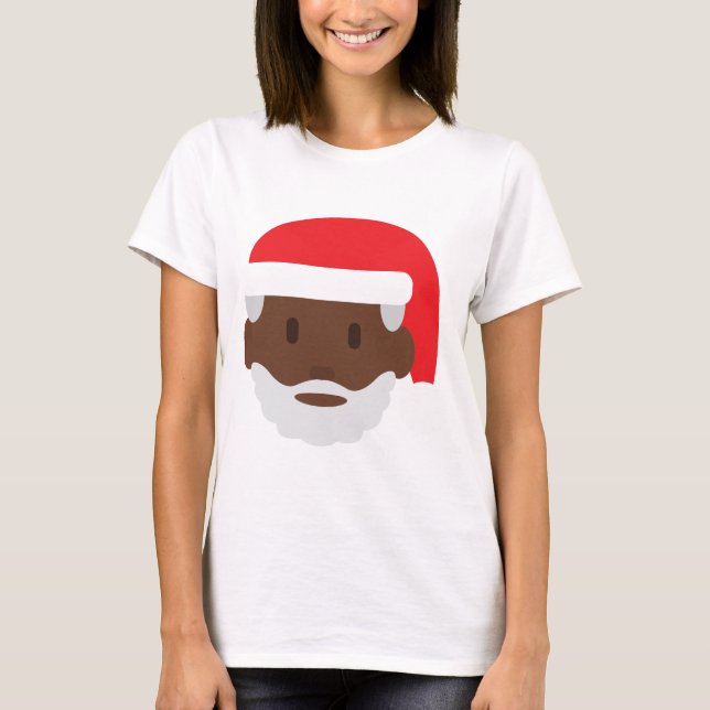 black santa claus emoji T-Shirt (Front)