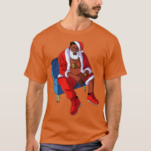 Black Santa Claus Gangster Christmas 6 T-Shirt