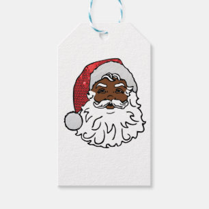 black santa claus gift tags
