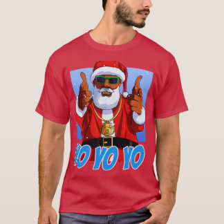 Black Santa Claus Hip Hop Christmas T-Shirt