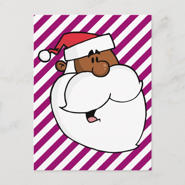 Black Santa Claus Holiday Postcard (Front)