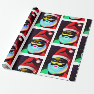 Black Santa Claus jolly saint Nic Christmas  Wrapping Paper