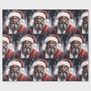 Black Santa Claus Melanin Christmas Bruh King Bro Wrapping Paper