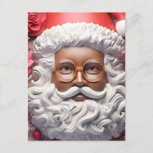 Black Santa Claus Melanin Christmas Ugly Sweater Holiday Postcard
