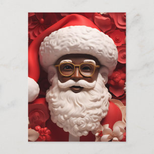 Black Santa Claus Melanin Kris Kringle Xmas Bruh Postcard