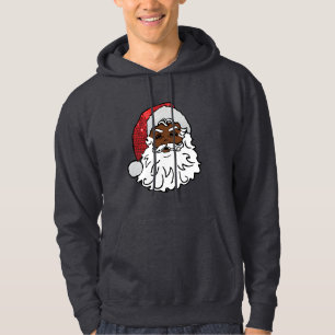 black santa claus mens hooded hoodie sweatshirt