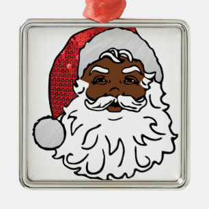 black santa claus metal tree decoration