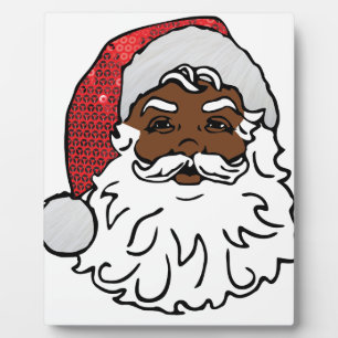 black santa claus plaque