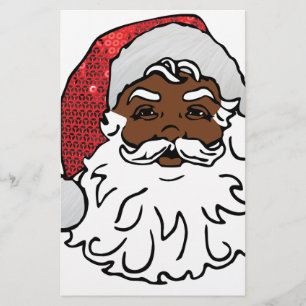 black santa claus stationery