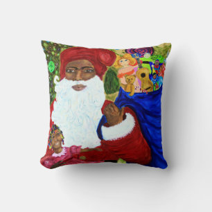 Black Santa Cushion Pillows - Christmas Gifts