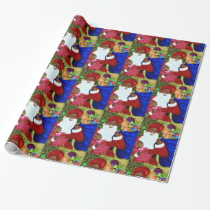 Black Santa Glossy Wrapping Paper - Christmas Wrap