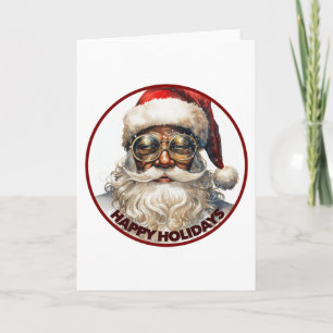 Black Santa Happy Holiday Kwanzaa African American Card