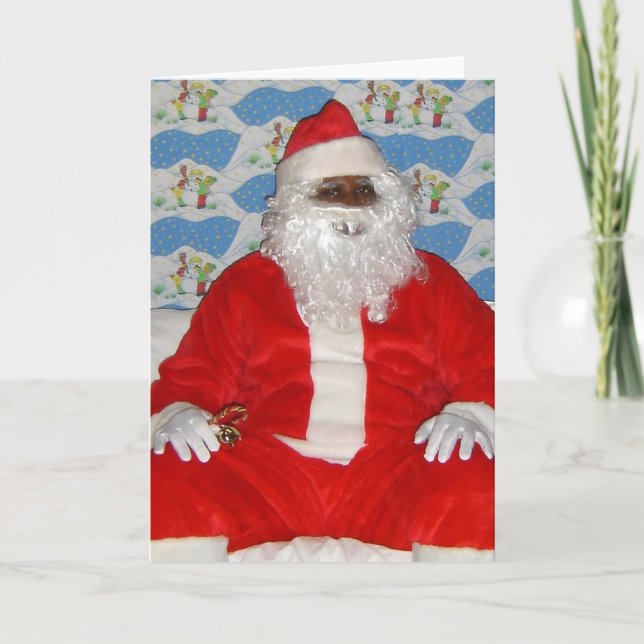 Black Santa Holiday Card (Front)