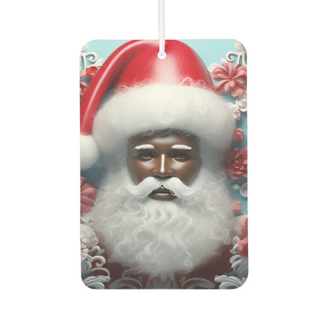 Black Santa Melanin Christmas King Bruh Saint Nick Car Air Freshener (Front)
