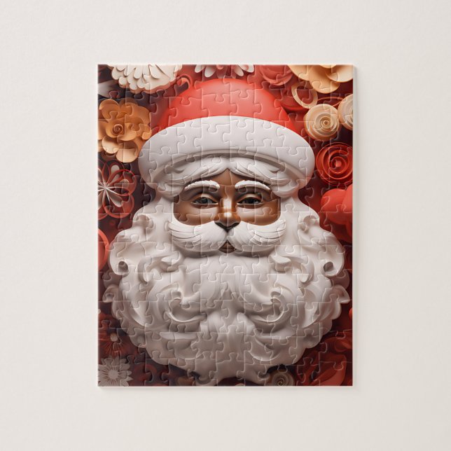 Black Santa Melanin Christmas King Bruh Saint Nick Jigsaw Puzzle (Vertical)