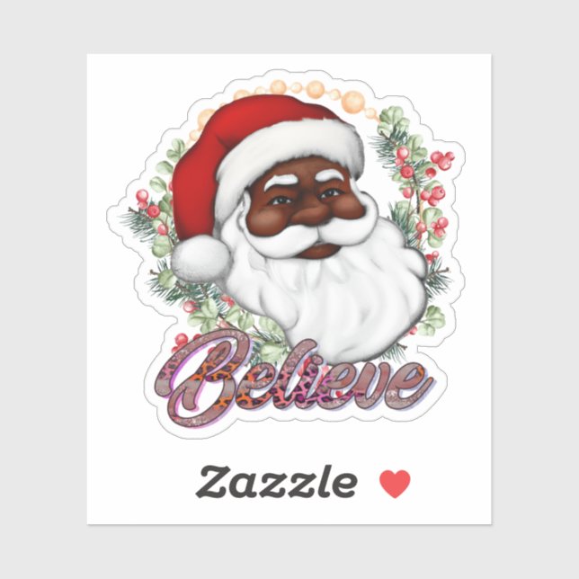 Black Santa Melanin Christmas Men Women Kids Xmas (Sheet)