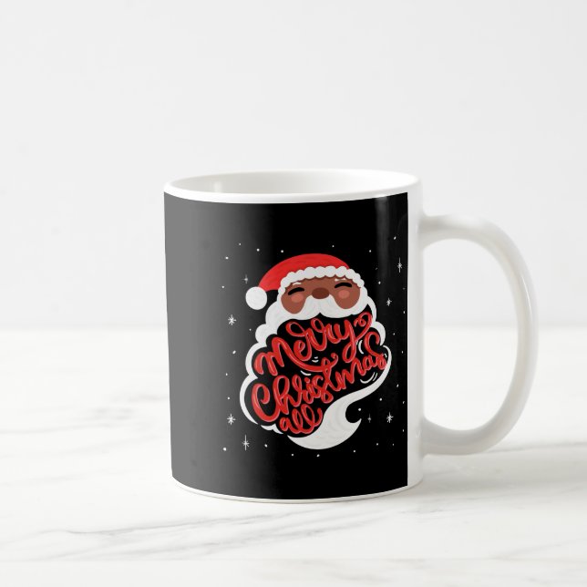Black Santa Merry Christmas All Toddler T Shirt  Coffee Mug (Right)