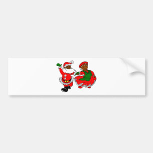 black santa mrs claus bumper sticker