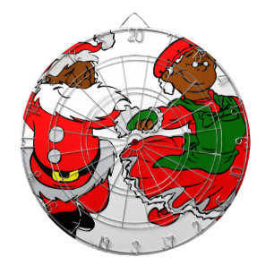black santa mrs claus dartboard