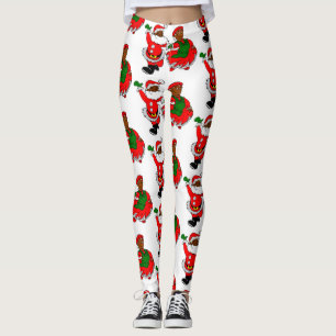 black santa mrs claus leggings