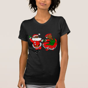 black santa mrs claus T-Shirt