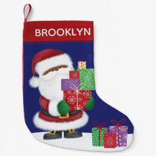 Black Santa Small Christmas Stocking
