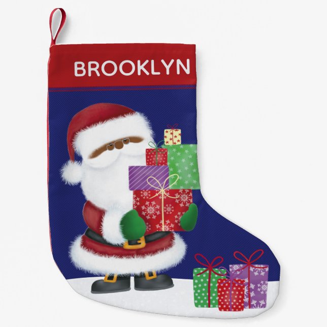 Black Santa Small Christmas Stocking (Front)