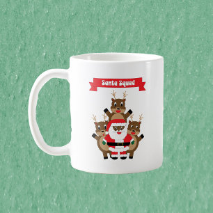 Black Santa Squad Reindeer Funny Coffee Mug