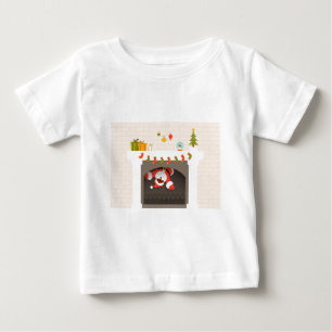 black santa stuck in fireplace baby T-Shirt
