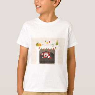 black santa stuck in fireplace T-Shirt