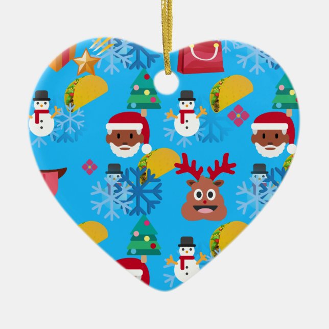 black santa taco christmas ceramic tree decoration (Front)