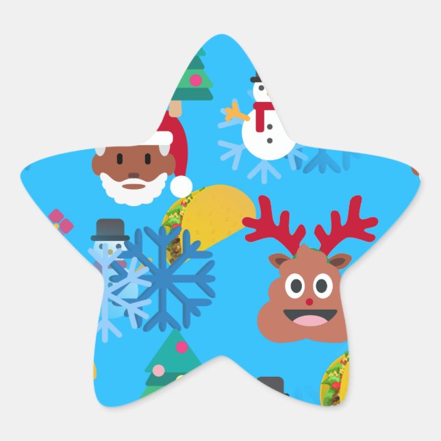 black santa taco christmas star sticker (Front)