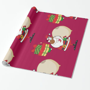 Black Santa with Gifts Wrapping Paper