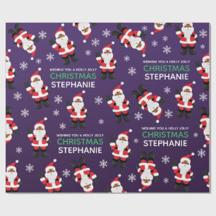 Black Santa Wrapping Paper