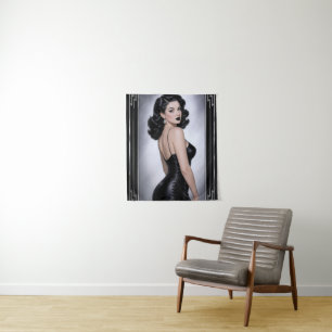 Black Satin Classic Portrait Genevieve Thornecroft Tapestry