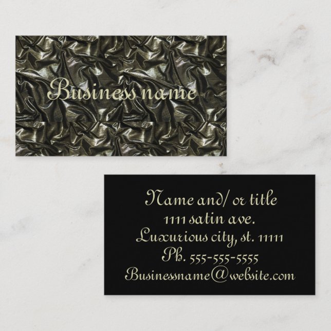 Black satin look business card (Front/Back)